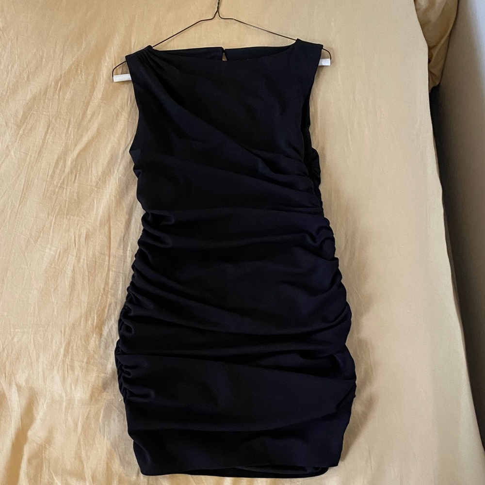 Abercrombie & Fitch Black Ruched Mini Dress